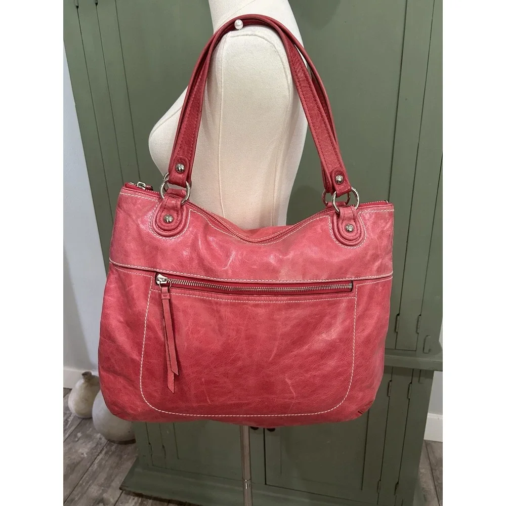 Vintage Coach Red Leather Shoulder Bag Hobo‎ Y2K Bratz Statement Silver Hardware